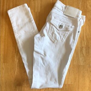 True Religion White Skinny Jeans Classic Style Casey low rise